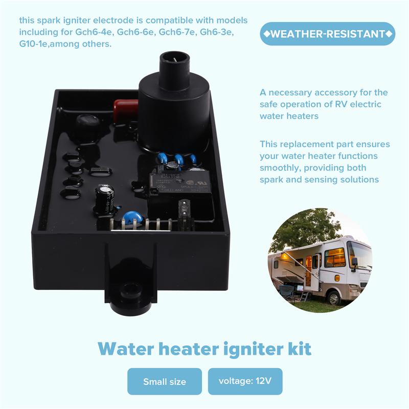 

For RV Water Heater Control Board Ignition Control Kit Igniter Electrode 93868 91367 Black Silver