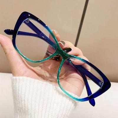 Neue Mode Katzenauge Blaulichtfilter Brille Damen Herren Retro Farbverlauf Schmetterlingsrahmen Computerbrille Optische Brille