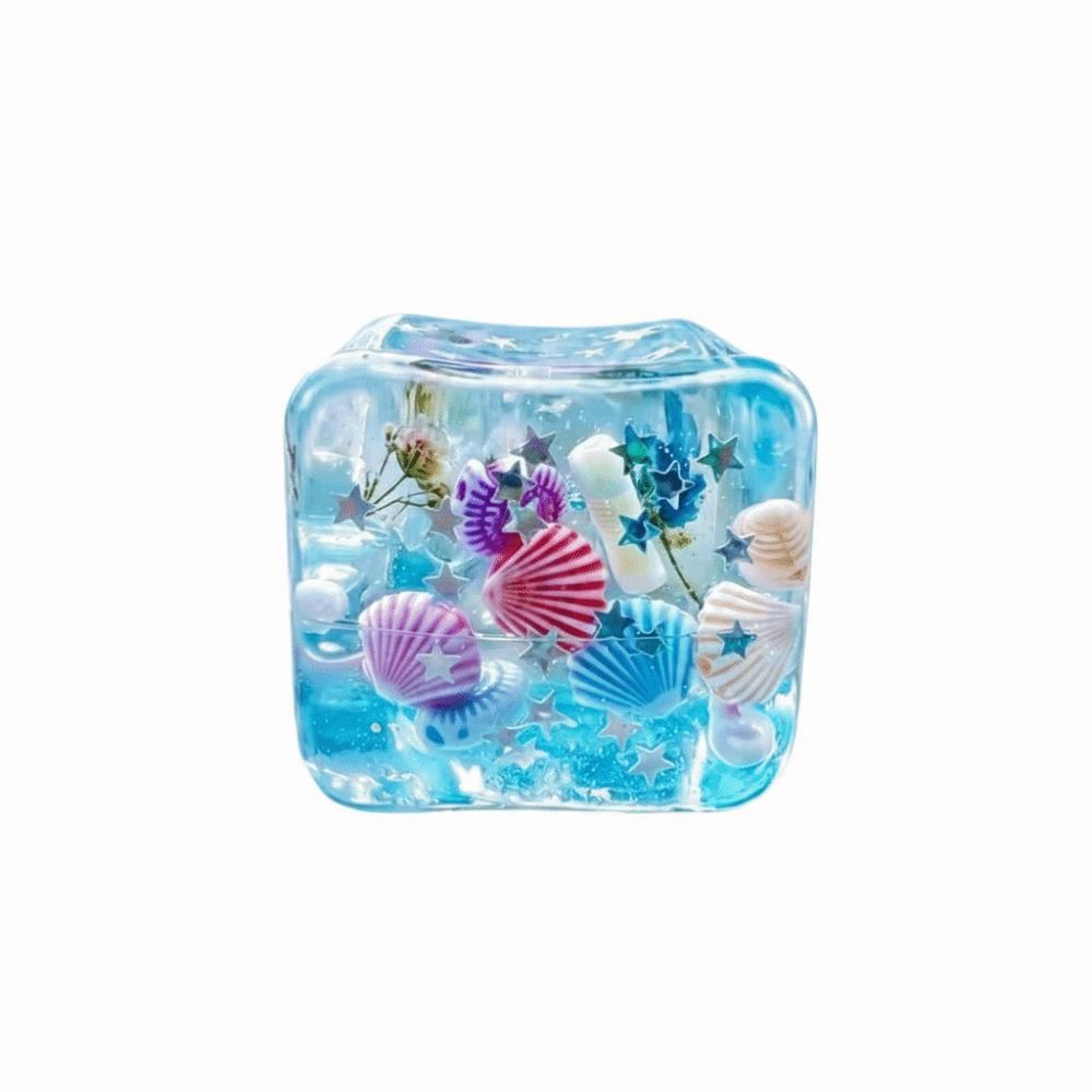 Reusable Squishy Stress Balls Island Theme Pinch Cube Gift  Stress Relief синий