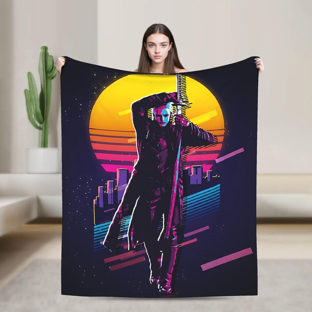 Devil May Cry 5 Dante Blanket  Airplane Travel Flannel Bedding Throws For Living Room Super Soft Design Quality Bedspread