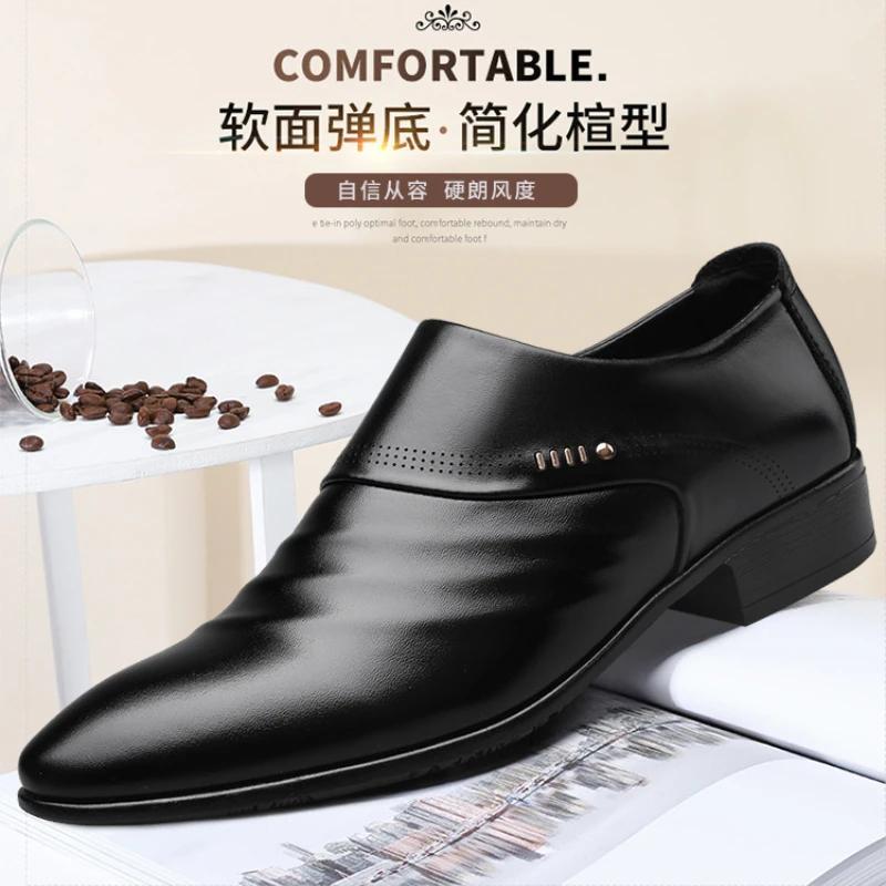 Spring Men Leather Shoe Carved Business Formal Dress British Style Large Size Men Shoe Hollowed Out Perforated Men Shoes