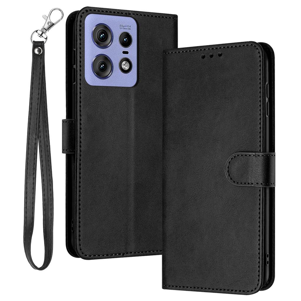 For Motorola Edge 50 Pro 5G Case Calf Texture Leather Stand Wallet Anti-Fall Phone Cover