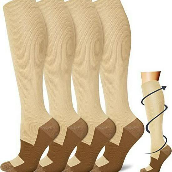 Women's Copper Ion Compression Thigh-High Sports Socks
