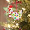 Christmas Scarf Chicken Pendant Wood Party Front Door Decoration Gift