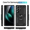 Für Samsung S25 S24 S23 Ultra Stoßfeste Faltbare Armor Hülle für Samsung Galaxy S25 S24 S23 Plus S24FE Ständer Halter Ring Abdeckung