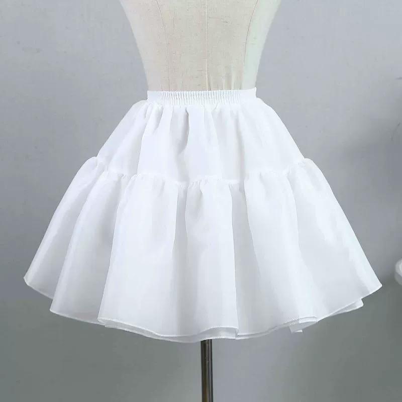 Fashion Without Hoop Petticoat White JK Ball Gown Petticoats Cosplay Breathable Underskirt Crinoline