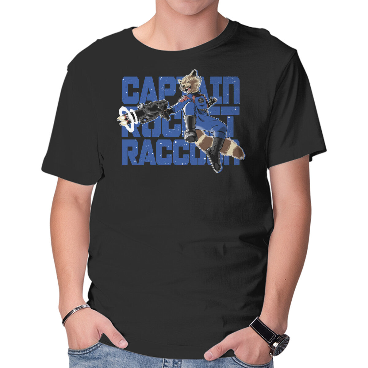 Unisex Crew Neck T-Shirt Captain Rocket Graphic Short Sleeve Casual Tee XXXXL