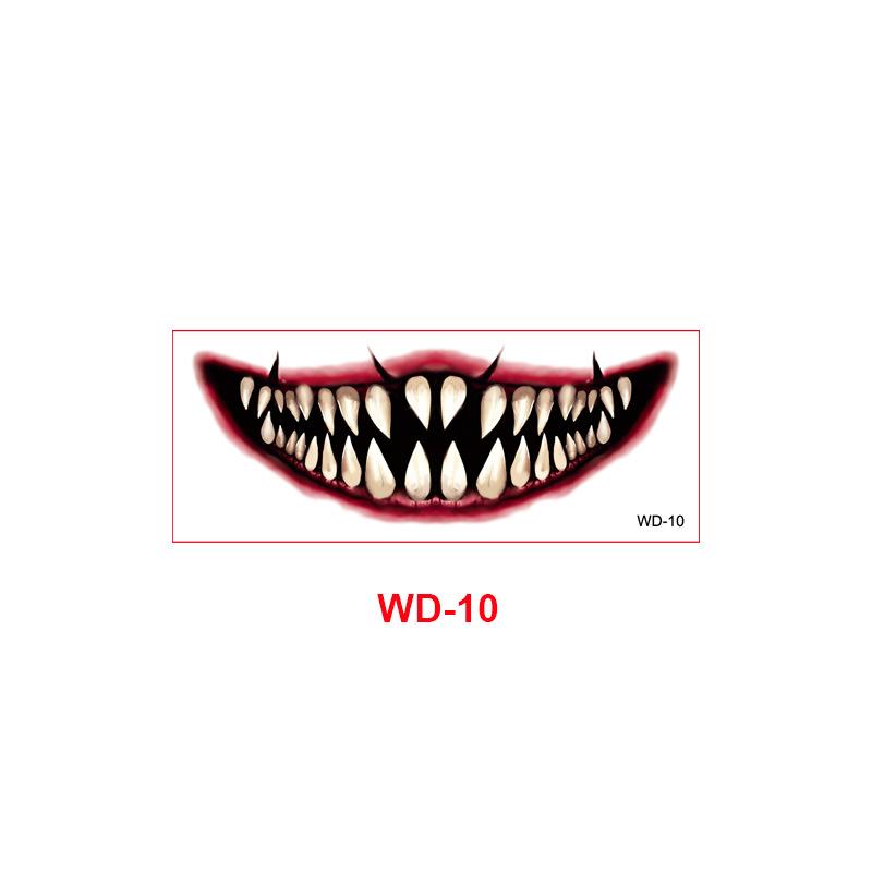 New Halloween Horror Big Mouth Tattoo Sticker Party Party Fun Makeup Thriller DIY Mouth Makeup Sticker