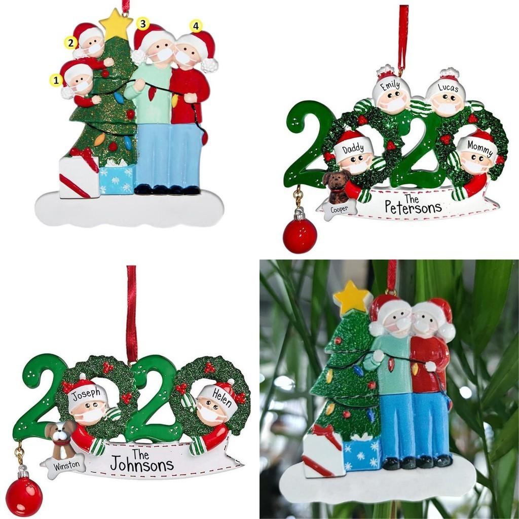 Colorful 2020 Christmas Tree Ornament Quarantine Family Xmas Lockdown Decoration For Lasting Memories