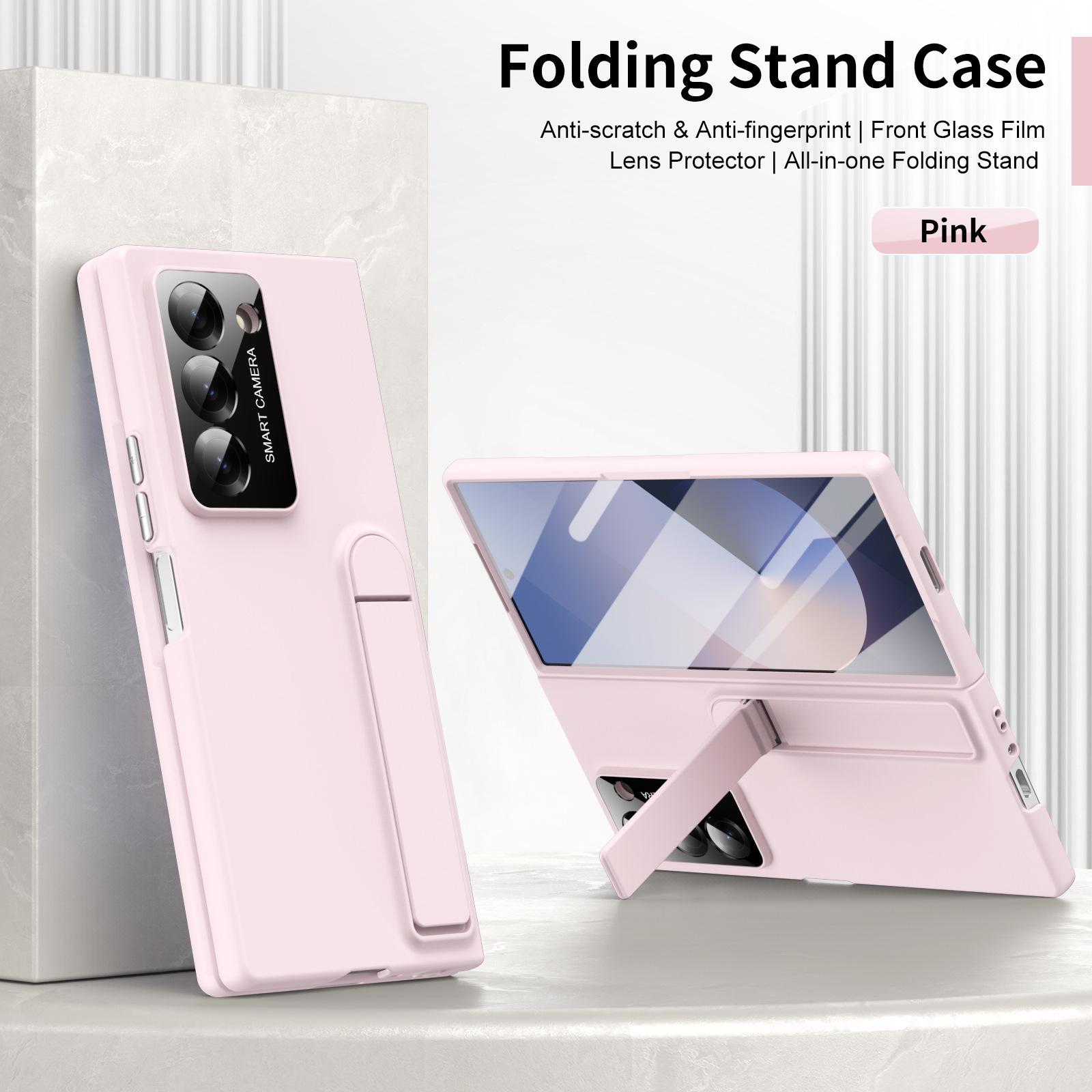 

Совместимый чехол для Samsung Z Fold7/6/5: Встроенная подставка, Защита от отпечатков пальцев, Защитная пленка для экрана, Складная обложка для моделей 4/3. Galaxy Z Fold4