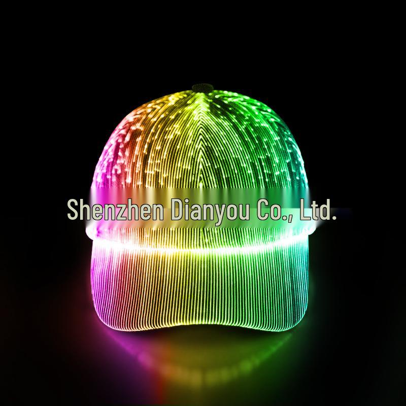 LED Fiber Optic Light-Up Hat for Couples - Outdoor Performance Baseball Cap