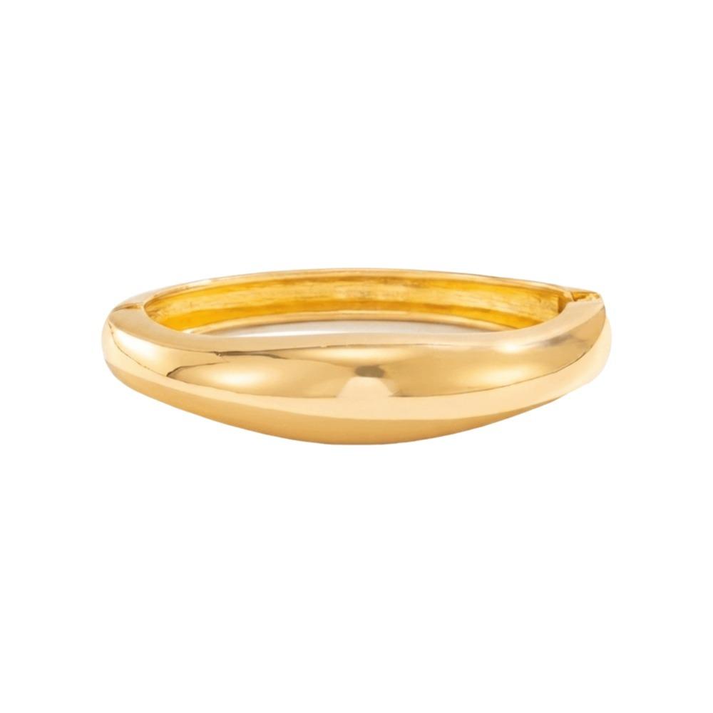 Charms Zinc Alloy Simple Metal Bracelet Textured Glossy Exaggerated Bracelet Geometry Hand Jewelry Wide Side Bangle Party