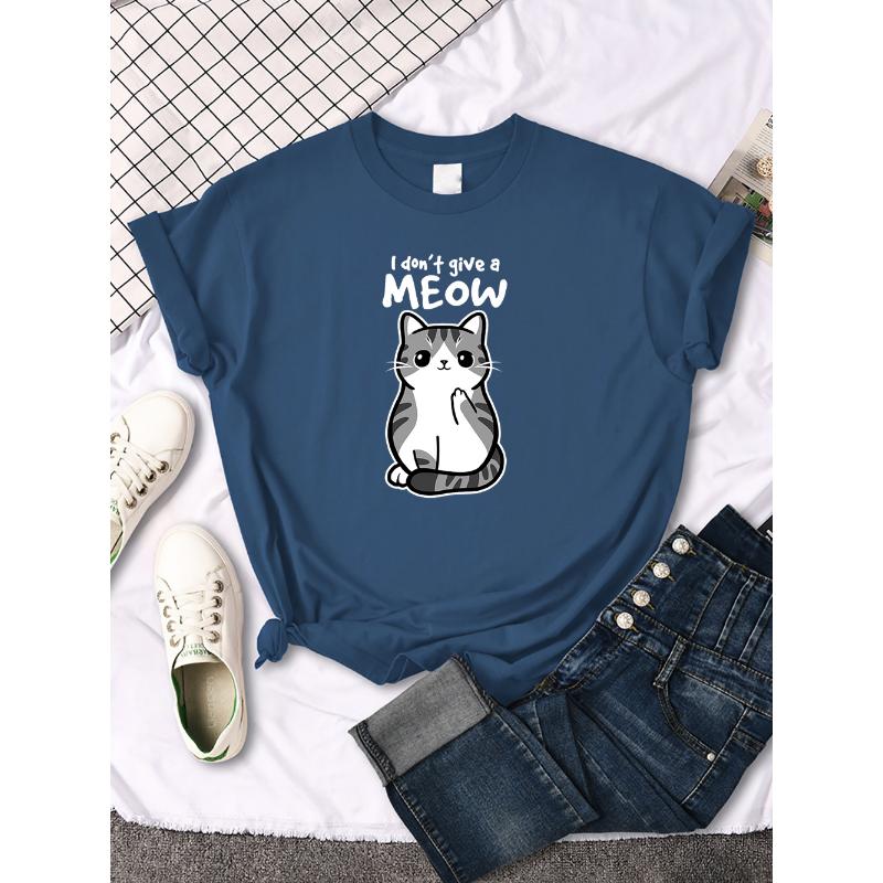 Lovely Cat Printing Women Tshirts Street Breathable New Short Sleeve Casual Fashion Tee Shirt Summer Cool Comfortable Clothing