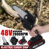 48V Cordless Electric Chain Saw 4inches Portable Electric Saw Woodworking Cutting DIY Tool Electric Pruning Saw With 1 Battery