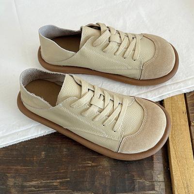 Baskets de mode à lacets à talons bas Couleurs mélangées Chaussures pour femmes adultes 2025 Printemps/automne Couture Chaussures vulcanisées pour femmes
