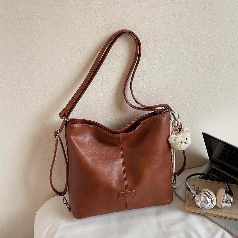 Vintage Shoulder Bag Soft Leather Women's Large Capacity Tote Bag