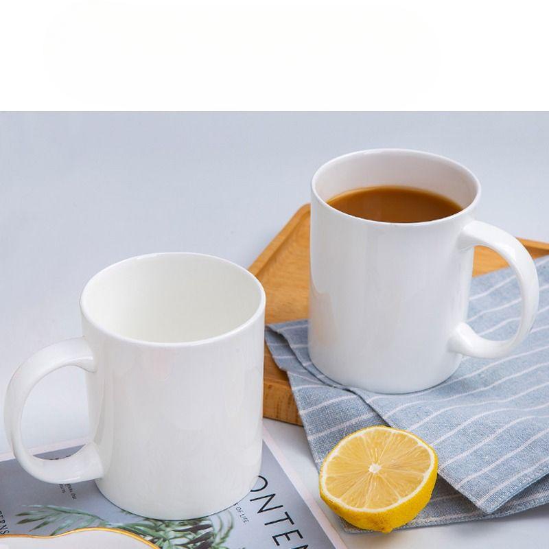 Pure White Cup Classic Simak Cup Color Glazed Ceramic Water Cup Household Coffee Cup Large Capacity Milk Cup