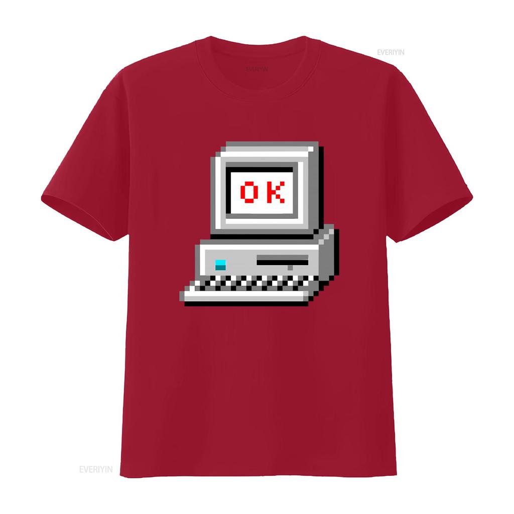 Retro Computer OK Print T Shirt Vintage Style for Radiohead Fans vintage Washed Breathable designer clothes streetwear
