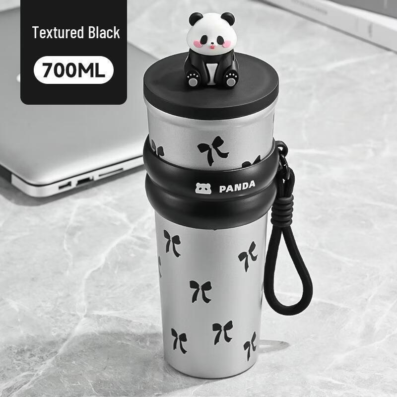 Shangqi Stainless Steel Insulated Car Coffee Mug with Cute Panda Print