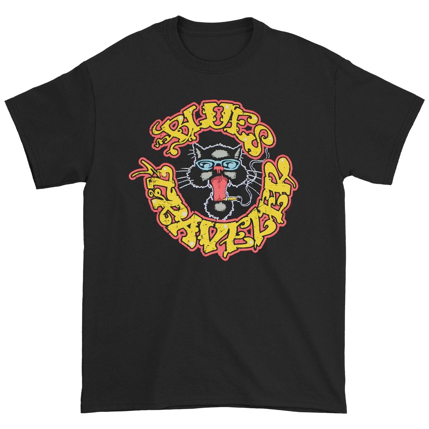Men s Blues Traveler Circle Cat T-shirt Small Black XS