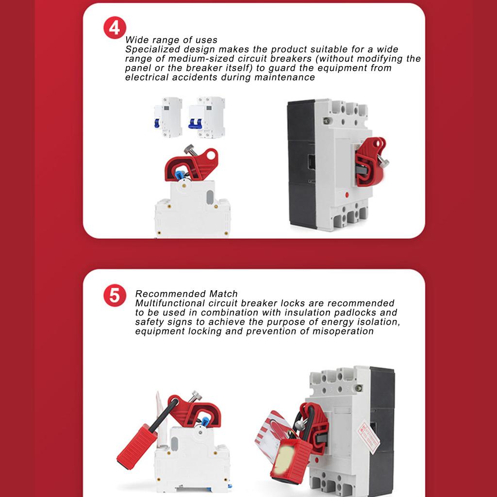 Circuit Breaker Lockout Device Professional Handle Locking Circuit Breaker Safety Lock for Breakdown Maintenance Air Break Switc