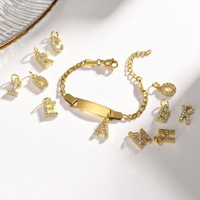Stainless Steel Alphabet Bracelet for Kids and Ladies - Fashionable, Simple Jewelry
