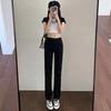 Women's High-Waisted Straight Leg Jeans: Slimming, Body-Shaping, for Petite Frames; Loose, Long-Leg Look, Cropped Student Style.