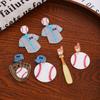 Baseball Clothes Acrylic Earrings, Light Luxury High-End Style Fashion Temperament Sports Festival Earrings