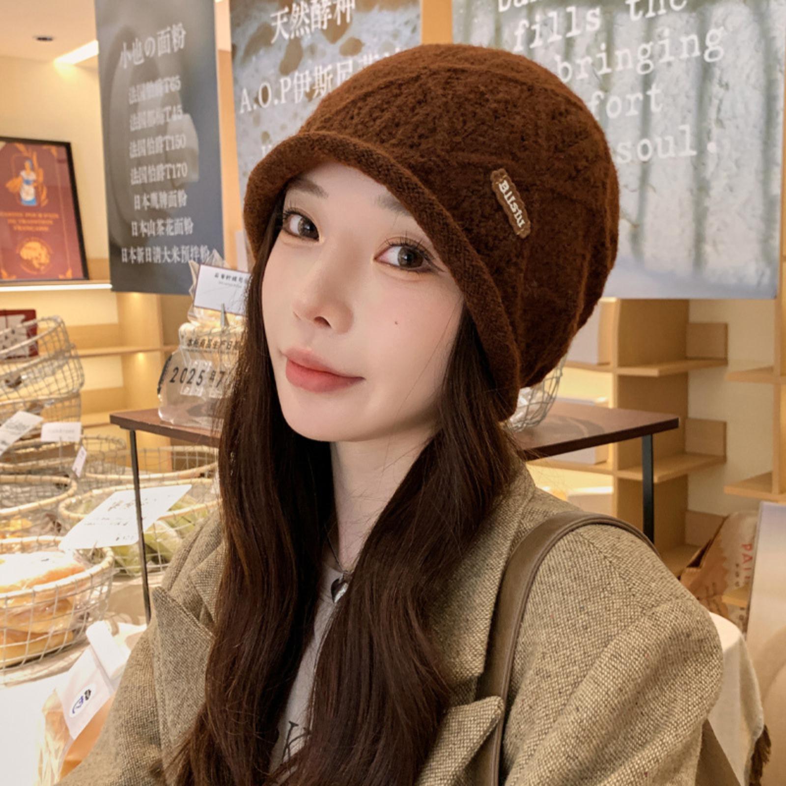 Зимняя шапка пуловер на шнурке шерстяная шапка вязаная шапка One Size