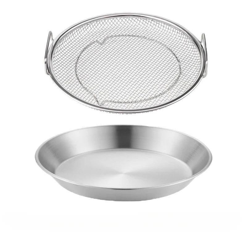 Stal nierdzewna Durszlak do smażenia Szef kuchni Wędkarski Cedzak Łyżka z podwójnym uchem z rączką Kuchenna patelnia do filtrowania oleju Frytki