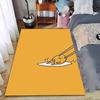 Cartoon Egg Design Carpet, Yellow Background, Funny Pattern Rug Suitable for Use As an Anti-slip for Living Room Bedroom Sofas