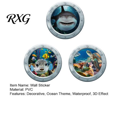 Self Adhesive Tropical Fish Decals 3Pcs Underwater World Wall Sticker, Ocean Animals Decals, Peel And Stick Vinyl Creative Bathtub Side Stickers