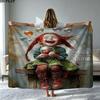 1PC Pippi Longstocking Custom Name Patterned Flannel Blanket Suitable For All Seasons for Home Decor Warmth and Comfort Gifts Holiday Present
