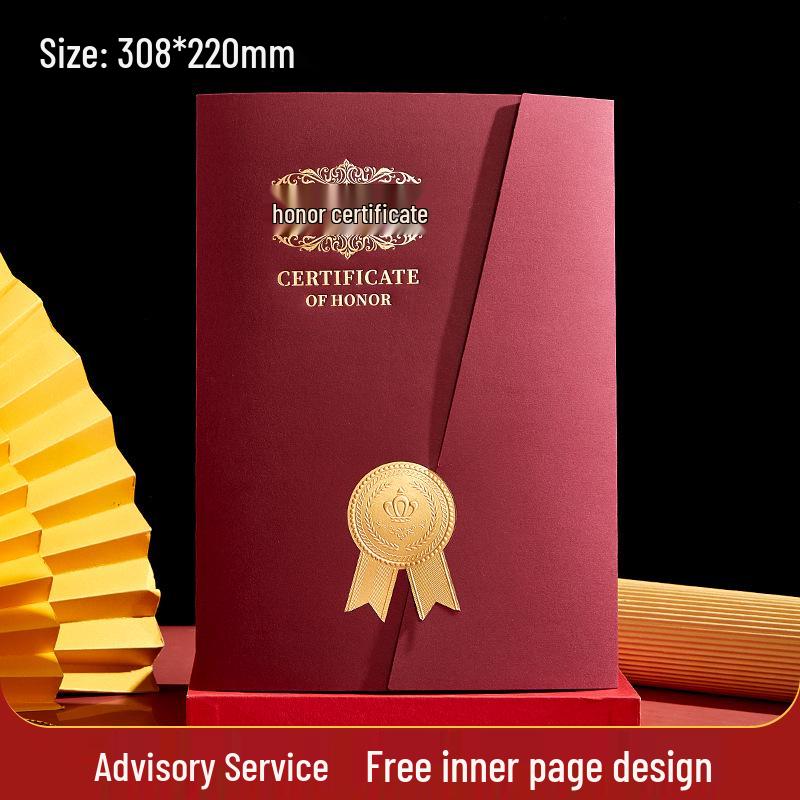 Honor Certificate Cover: A4 European Tri-fold for Outstanding Students