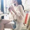 V-neck Sexy Shirts Women See Through Mesh Blouse Summer Ruffle Flare Sleeve Elegant Tops Ruffles Ladies