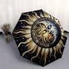 Golden Celestial Sun & Moon Tapestry Wall Hanging Decor Umbrella, Christmas Gift Y371