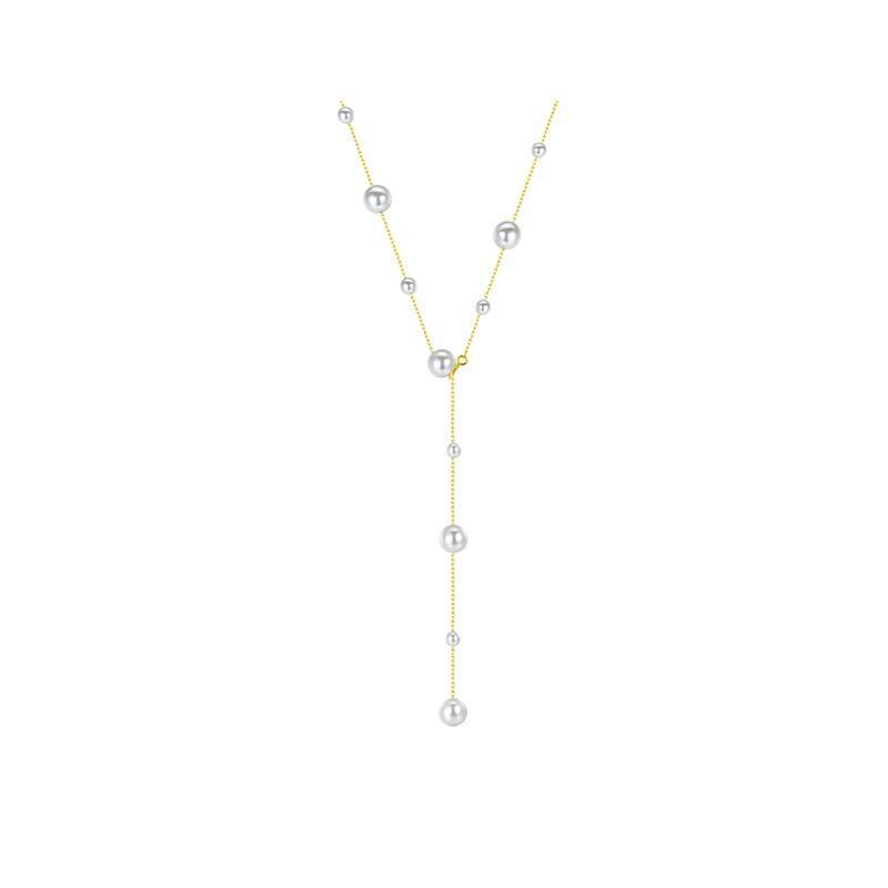 S925 Silver Starry Sky Necklace with Natural Freshwater Pearls, Versatile Clavicle Chain.