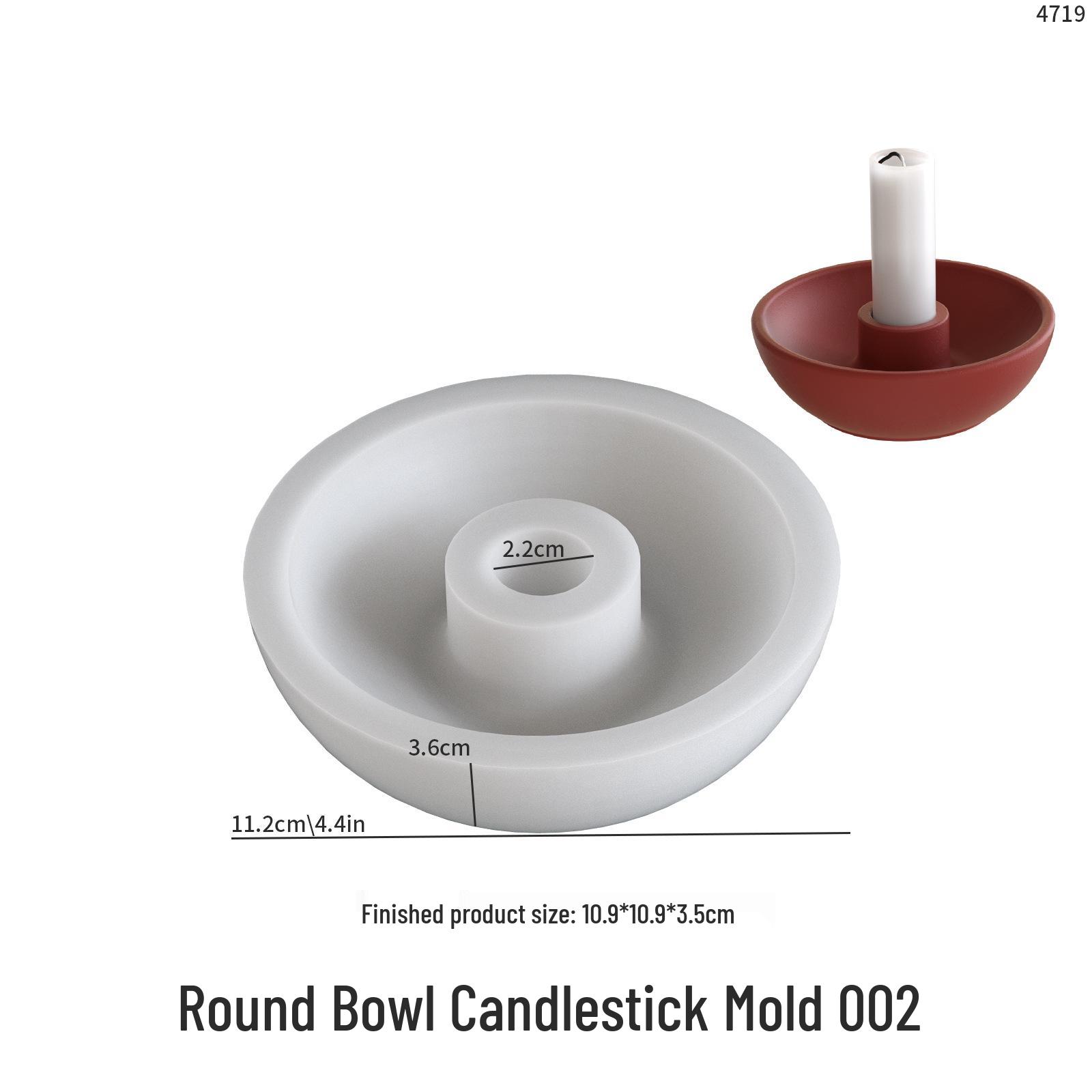 Poppy Heart & Round Candle Holder Silicone Mold for DIY Scented Gypsum Candles