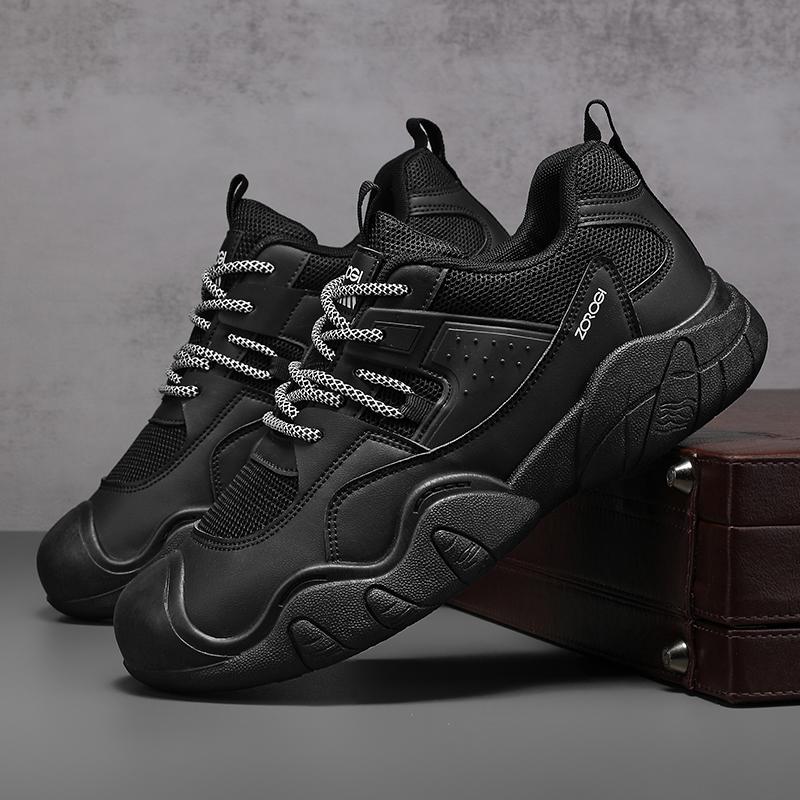 Fashion 2025 New Men's Casual Sport Shoes Autumn Trendy Niche High-End Feel Thick-Soled Old-School Style Breathable Plastic Shoes