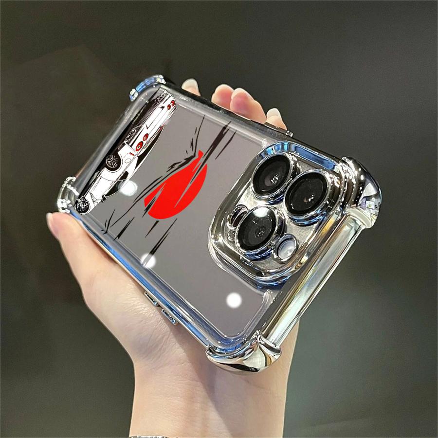 Coque de téléphone pour iPhone 16 15 14 Plus 17 Air 13 12 11 Pro Max 16e Housse souple Sport Course JDM Drift Voiture