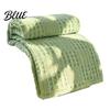 Office Lunch Break Milk Fleece Throw Blanket Waffle Checkered Blanket 3D Solid Color Plush Polyester