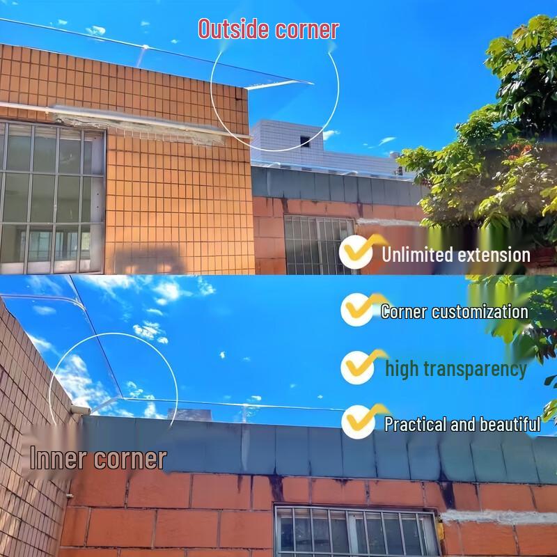 Transparent No-Bracket Rainproof Awning Panel