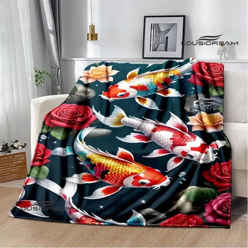 3D Fish Cute Printed Blankets Warm Flannel Blankets Soft and Comfortable Blanket Bed Linings Blankets for Beds Birthday Gift