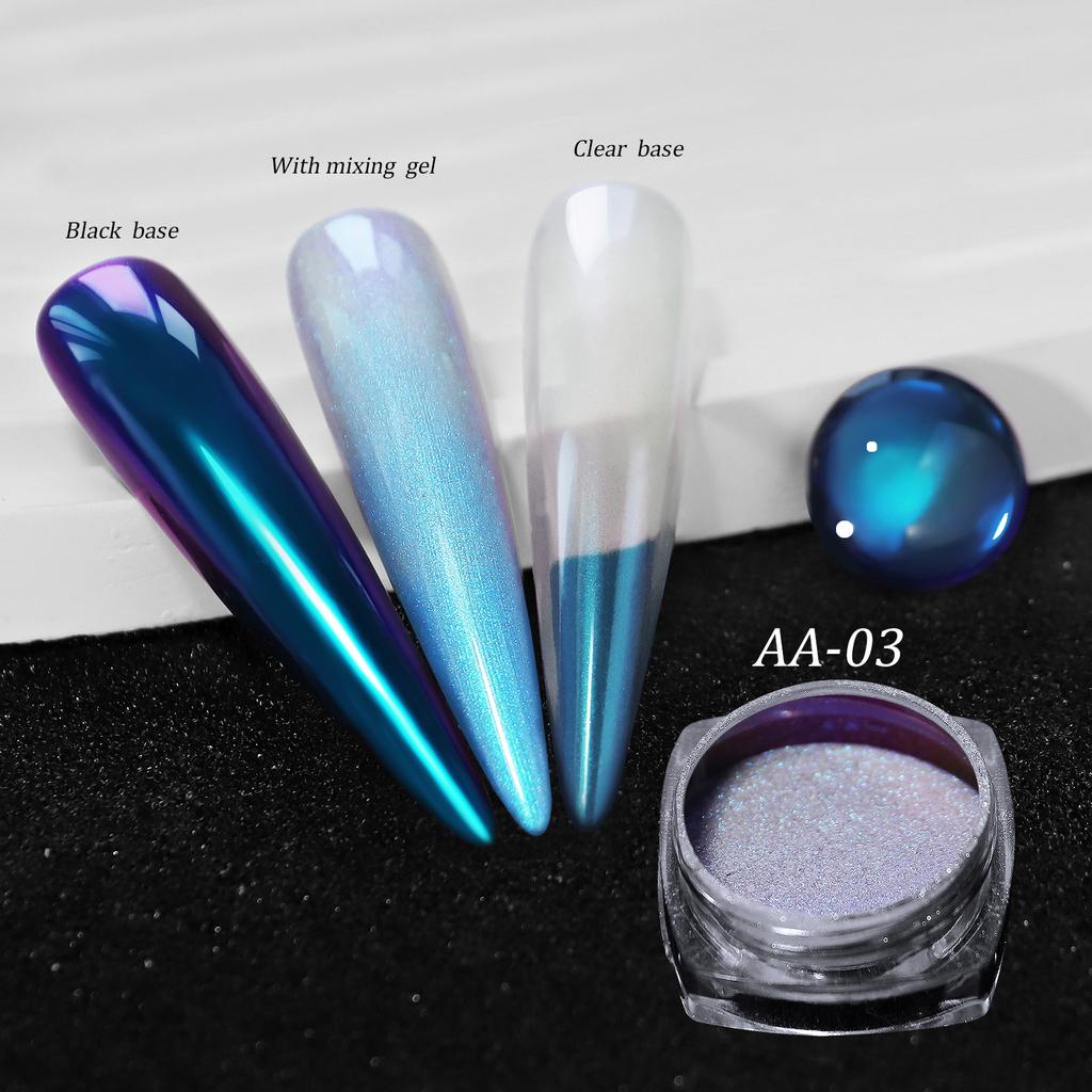 Candy Colored Magic Mirror Powder For Nails Chameleon Glitter High-Light Iridescent Diamond Holographic Rainbow Eyeshadow Dust