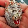 Lion Head Necklace Personality Domineering Men'S Animal Pendant Hip-Hop Punk Accessory