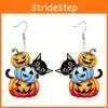 Themed Cat Halloween Pumpkin Skull And Dog Pattern Women Earrings Acrylic