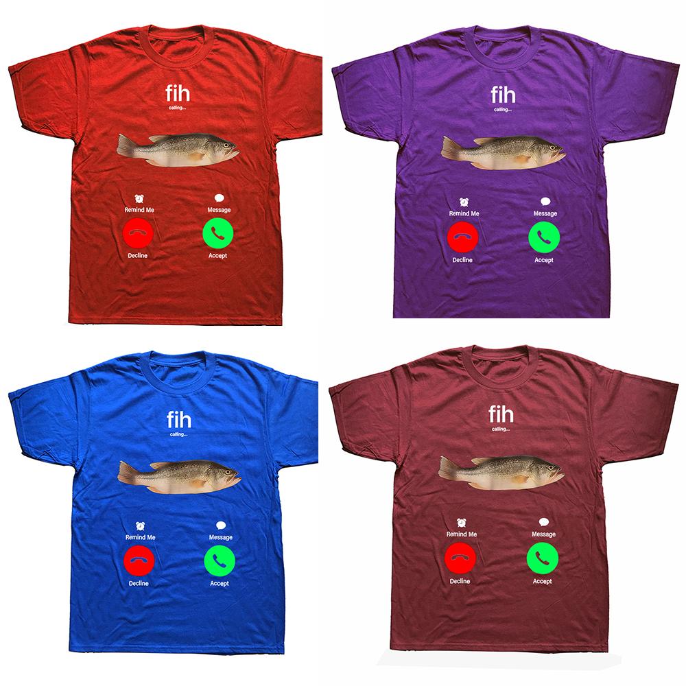 Funny Fih Call Call Me Back Fishing Graphic T-shirts Men Women's Fashion Casual Tshirt 100% Cotton Loose Oversized T Shirt