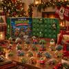 Christmas Holiday Gift Box Dinosaur Advent Calendar, 24Pcs Acrylic Ornament Set with Cute Ornaments Collection Dino Figures, Countdown Box,