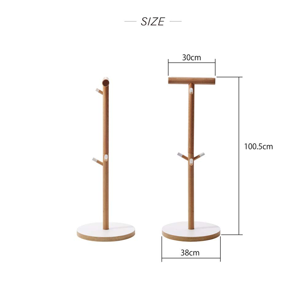 ideaco Children's Hanger, White, 38cm Diameter, 100.5cm Height, Schoolbag Hanger/Schoolbag Storage, Plywood Series, ideaco Furniture