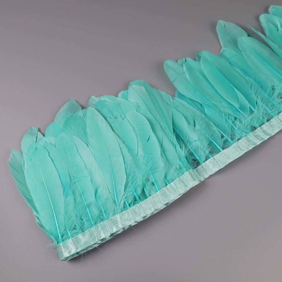 2M Natural Dyed Goose Feather Trims Real Geese Duck Feathers Fringe Ribbons For Handmade Crafts Pumas Wedding Accessories